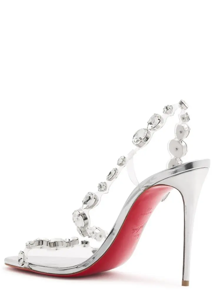 Christian Louboutin Rosalie Jewel 100 metallic leather sandals 2