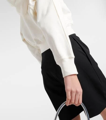 PATOU Logo cropped cotton jersey hoodie  5