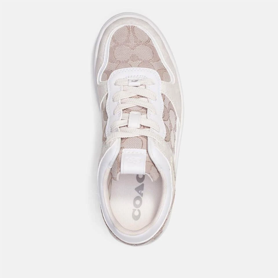 Coach COACH C201 BASKET LOGO-JACQUARD AND LEATHER TRAINERS 4