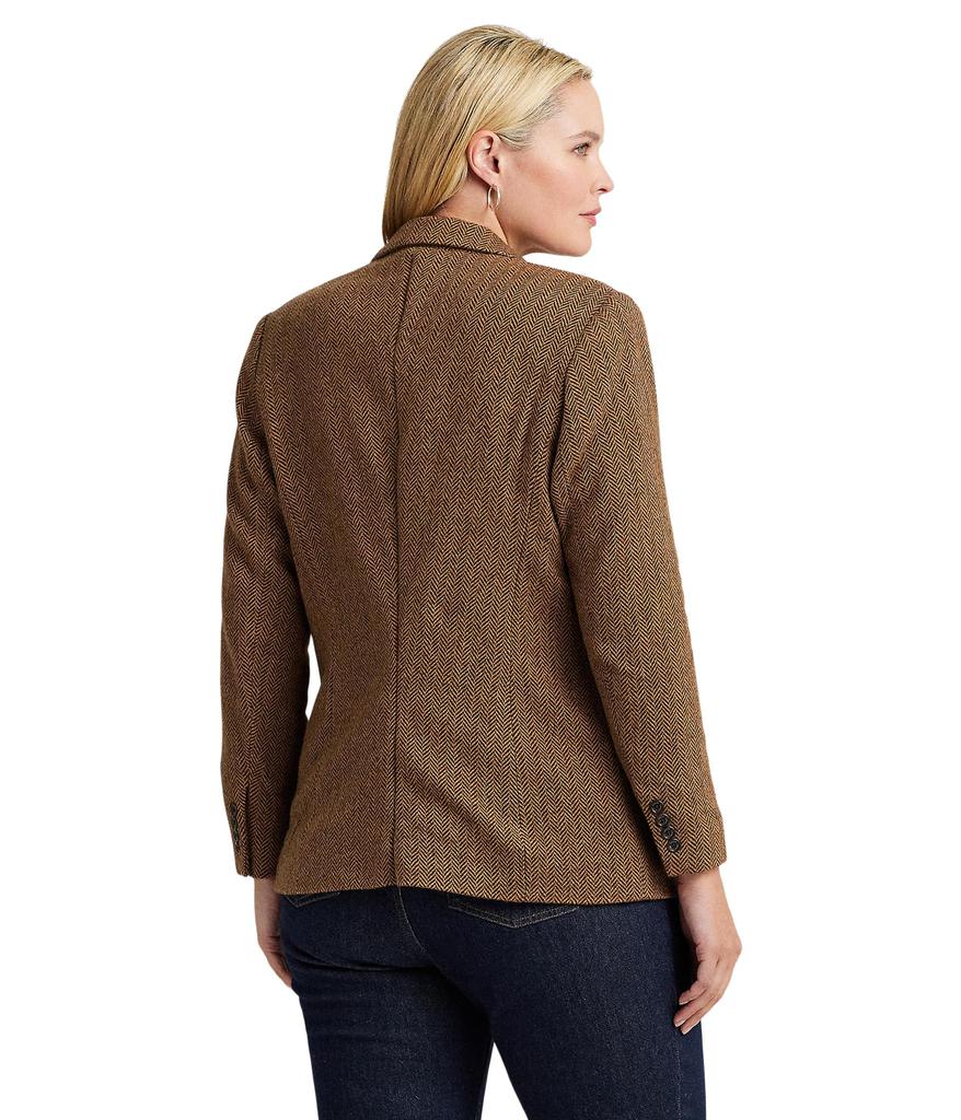 LAUREN Ralph Lauren Plus-Size Wool-Blend Herringbone Blazer