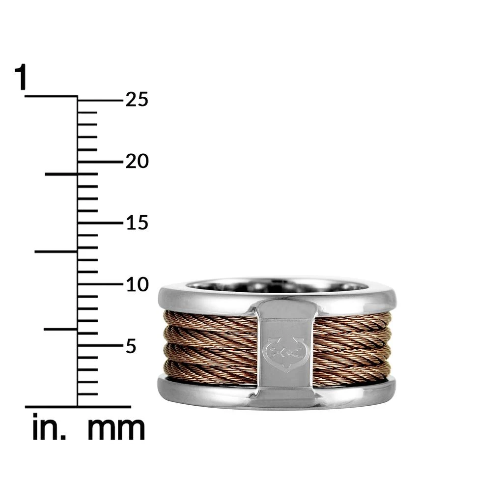 Charriol Forever Stainless Steel and Bronze PVD Cable Band Ring 6