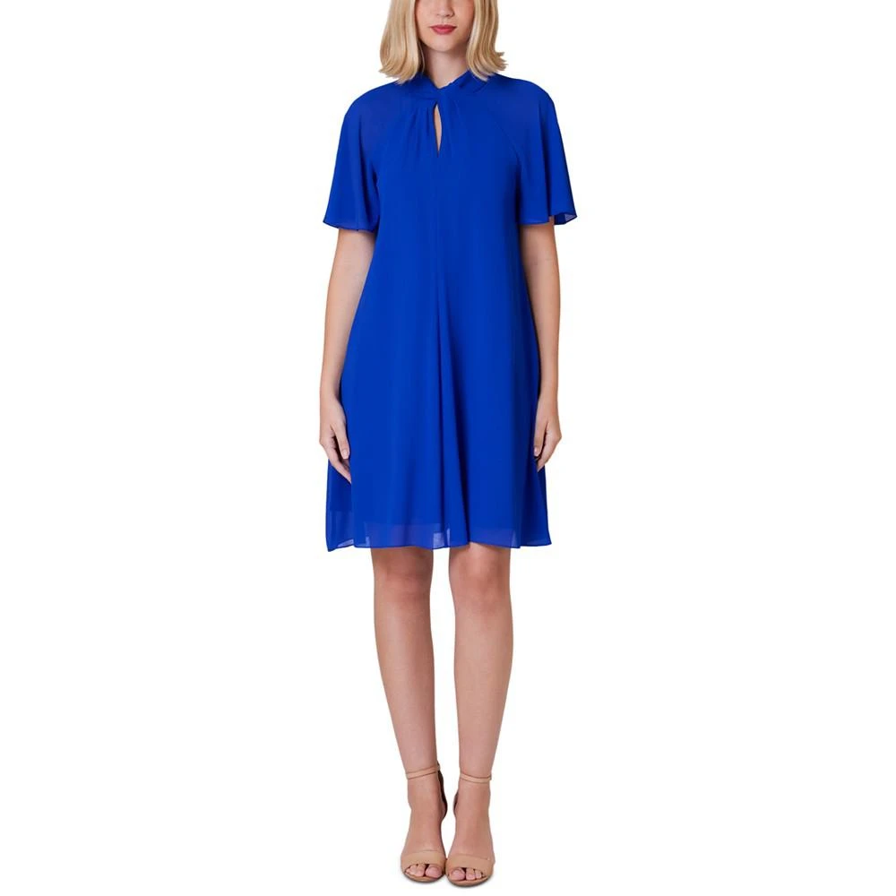 Jessica Howard Petite Twist-Neck Keyhole A-Line Dress 1