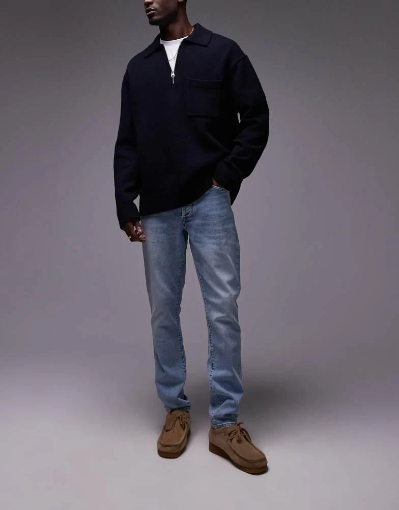 Topman Topman stretch skinny jeans in light wash blue 1