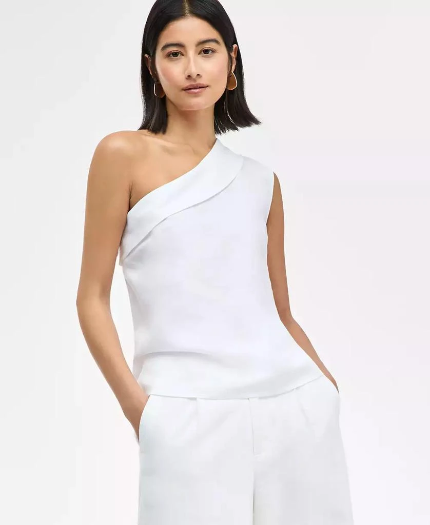 INC International Women's Linen-Blend One-Shoulder Top, Exclusively at Macy's 1