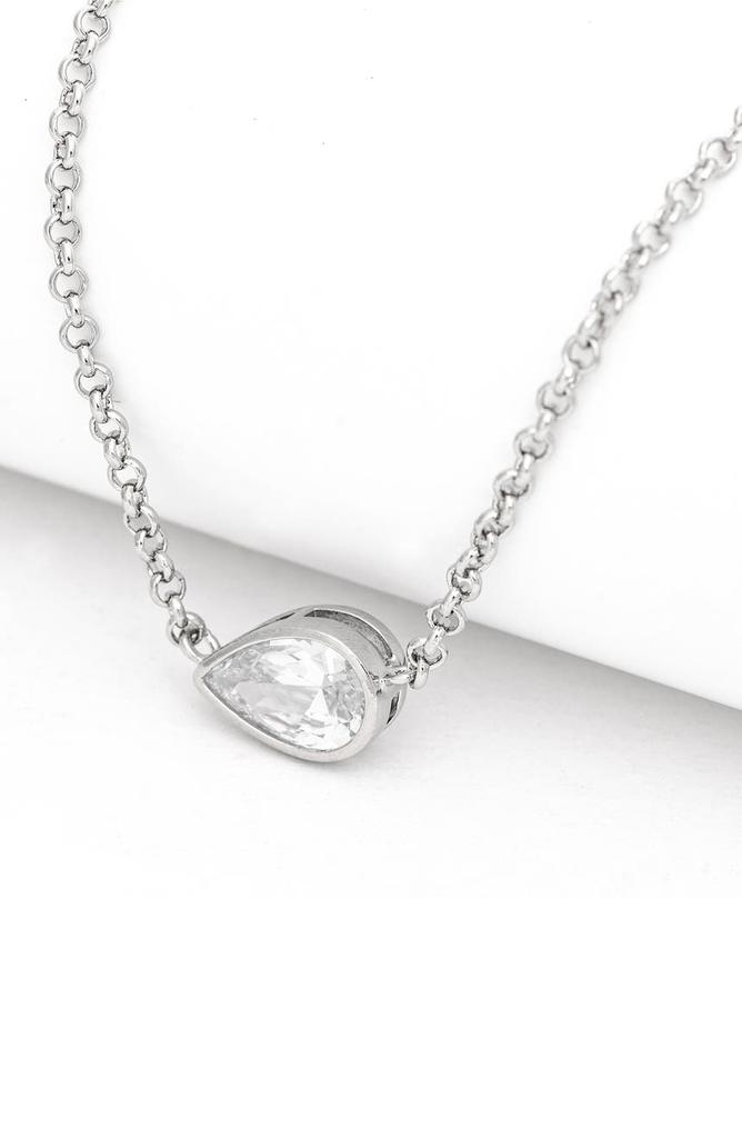 Rivka Friedman Rhodium Plated CZ Pendant Necklace
