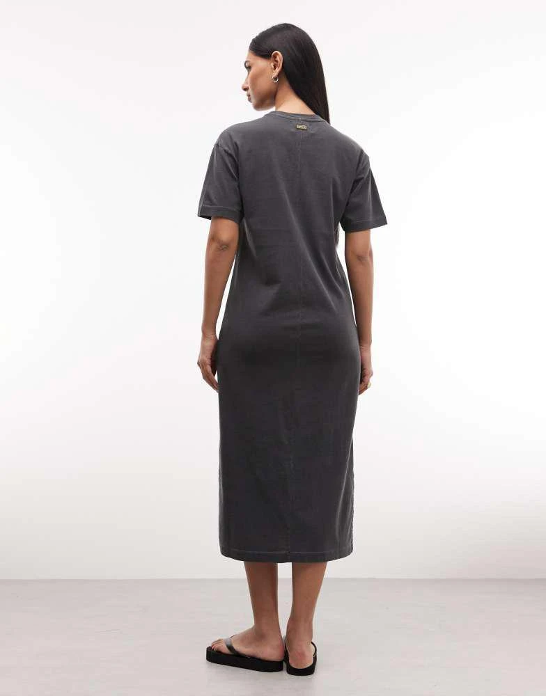 Barbour Barbour International Lyra relaxed logo midi t-shirt dress in washed black 4