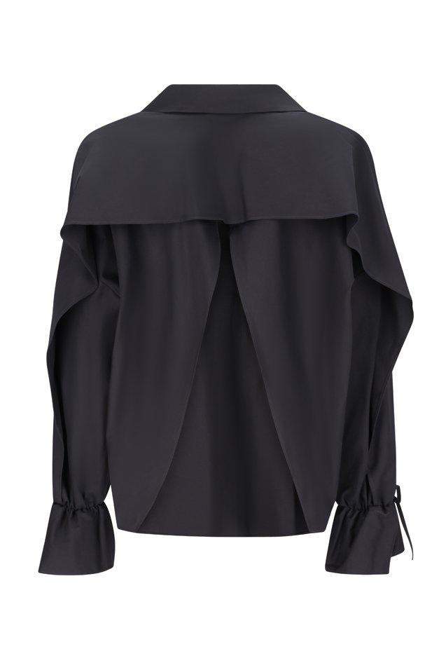 BLUMARINE Blumarine Tied-Cuff Polo-Neck Poplin Blouse