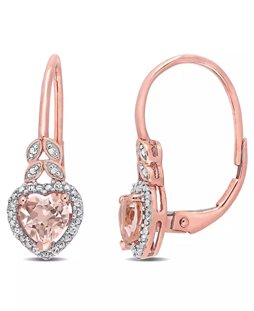 Macy
s Morganite (1 ct. t.w.) and Diamond Accent Heart Earrings in 10k Rose Gold 1