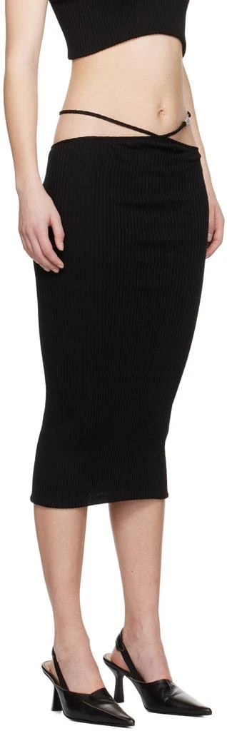AMIRI Black Staggered Midi Skirt 2