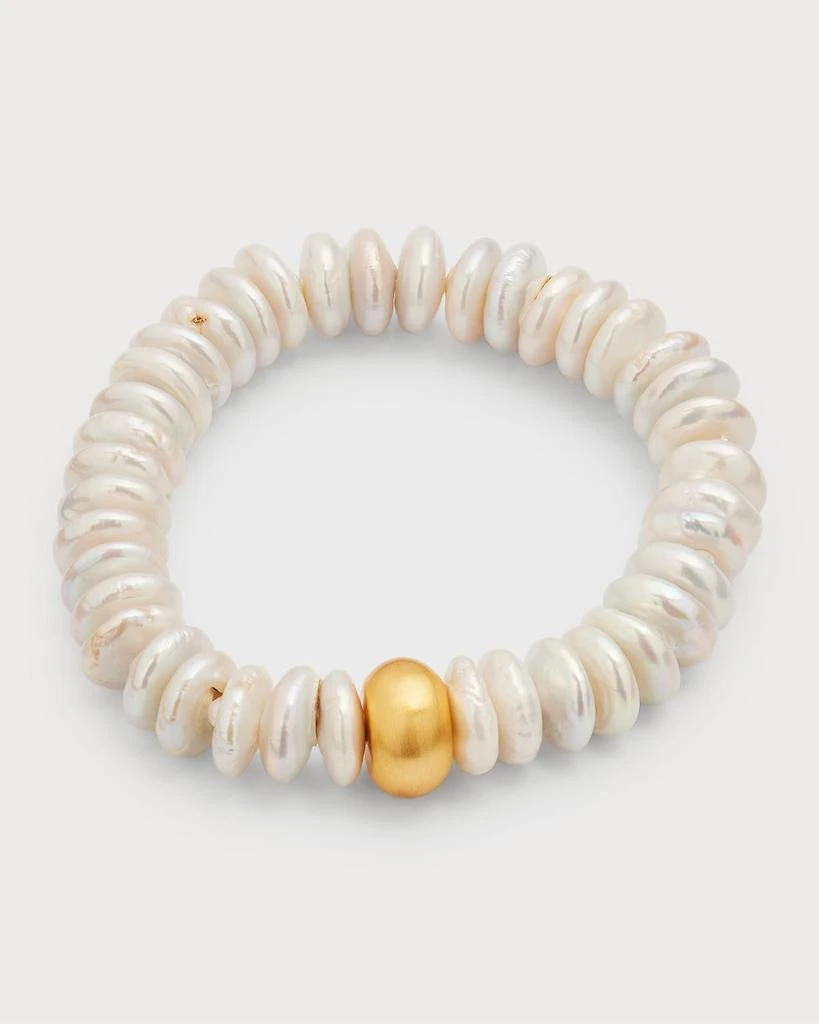 NEST Jewelry Baroque Pearl Disc Beaded Bracelet 1