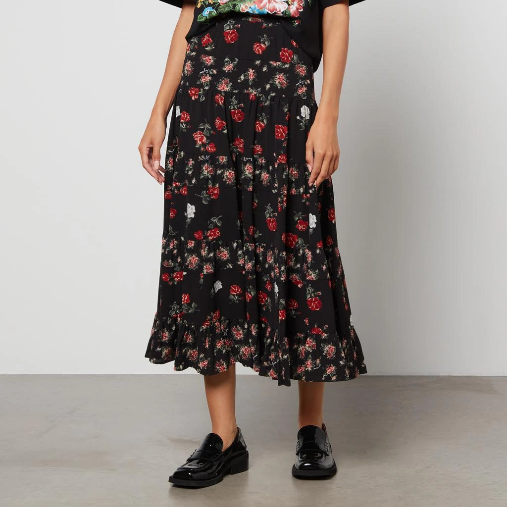 See by Chloé Juliette Floral-Print Stretch-Crepe Maxi Skirt 1