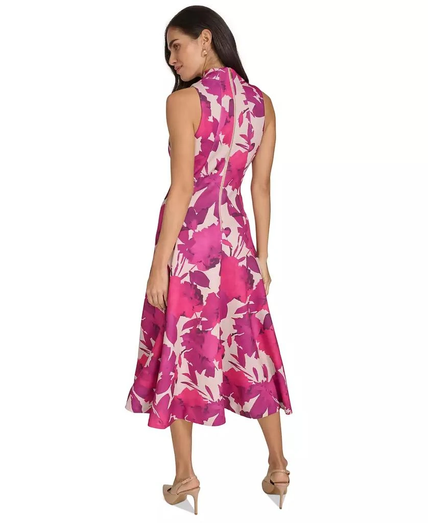Calvin Klein Women's Split-Neck Sleeveless Fit & Flare Dress 6