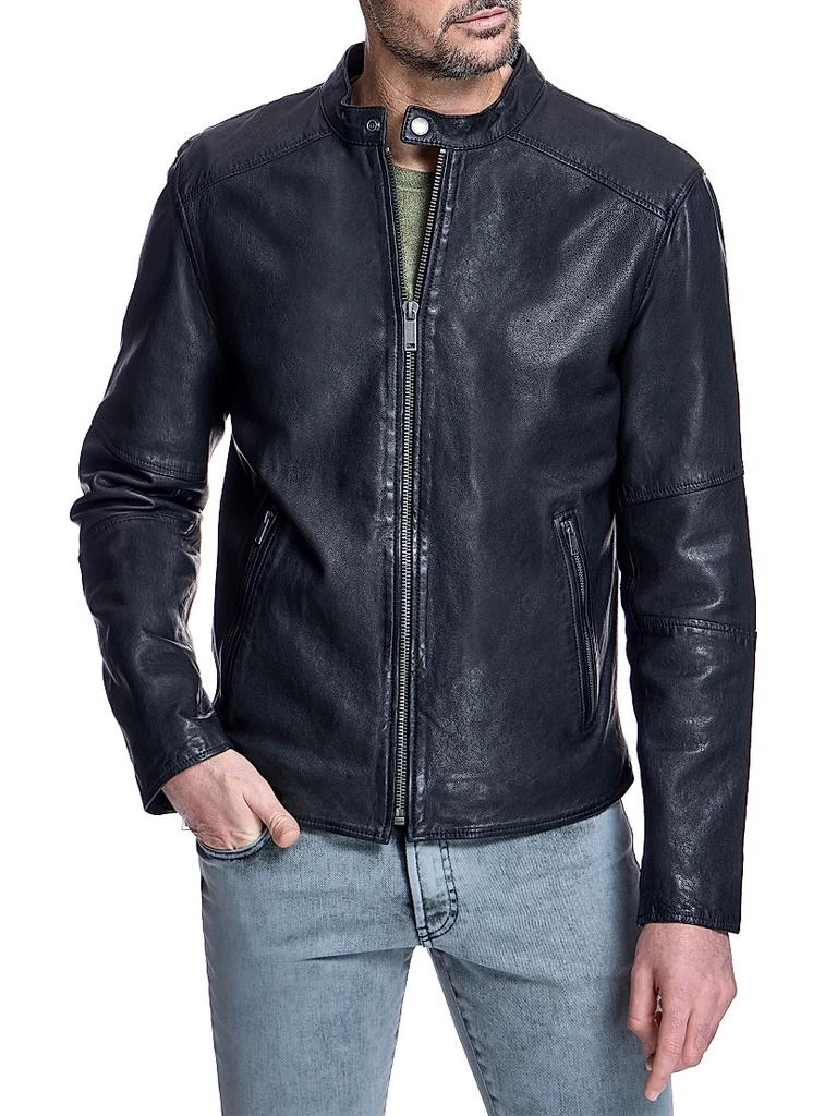 Maximilian Men's Collarless Bomber Jacket 2