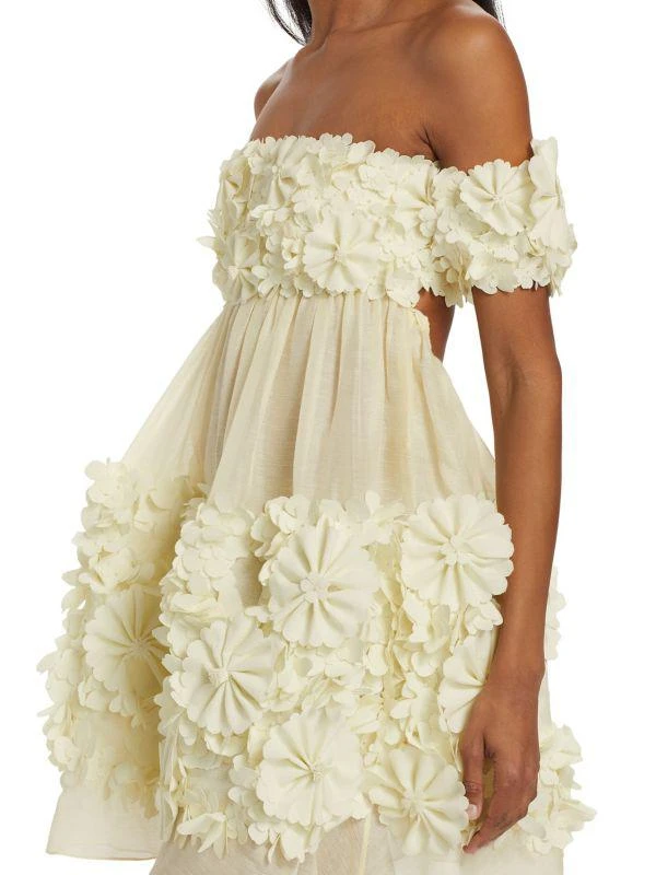 Zimmermann Harmony Floral Appliqué Off-the-Shoulder Minidress 4