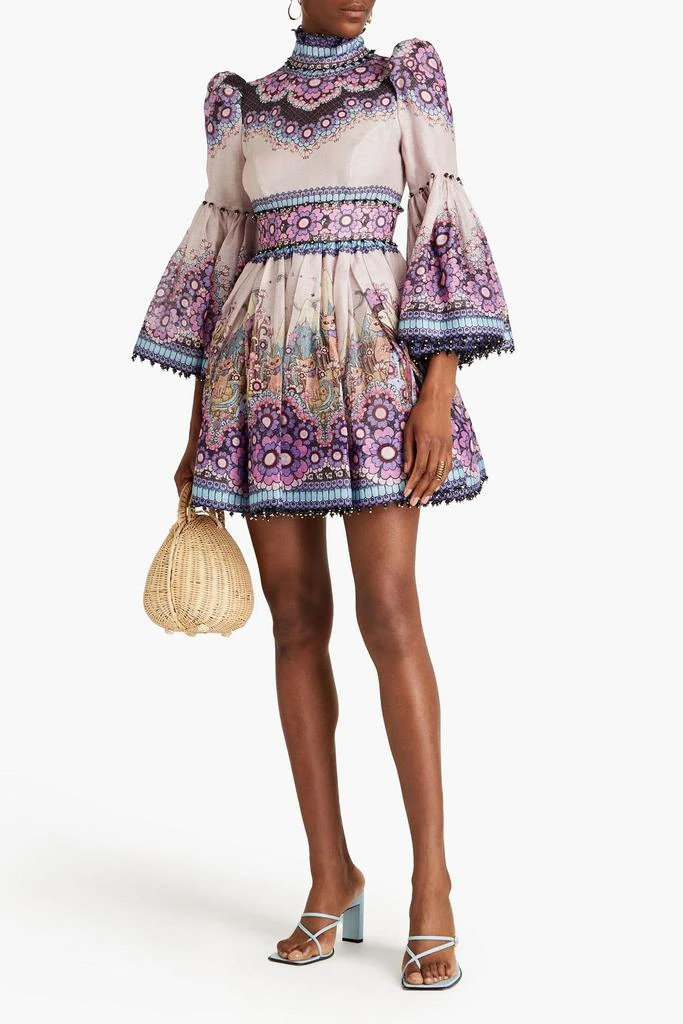 Zimmermann Printed linen and silk-blend mini dress 2