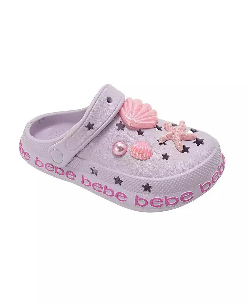 Bebe Big Girls Lightweight EVA Clogs Slip - On Comfy Shoes with Sea Life Charms