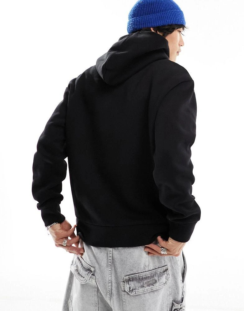 Bershka Bershka metallic front printed hoodie in black 3