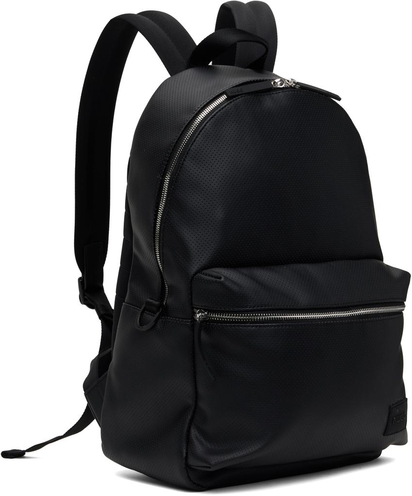 Hugo Boss Black Perforated Faux Leather Backpack