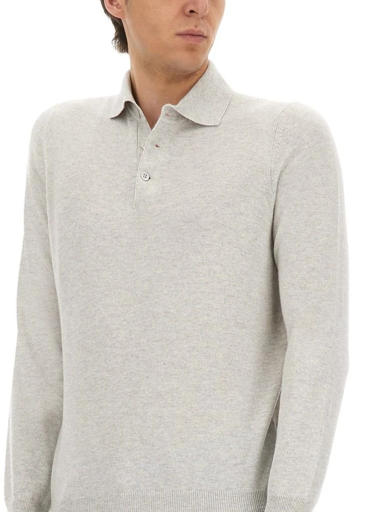Brunello Cucinelli Brunello Cucinelli Long Sleeved Knitted Polo Shirt 4