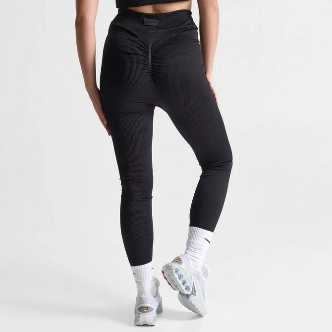 SUPPLY & DEMAND Women's Pink Soda Sport Ribbed Seamless Tights 4