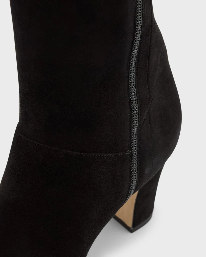 Manolo Blahnik Pitana Suede Block-Heel Knee Boots 6