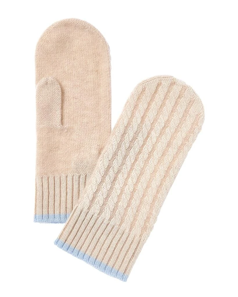 FORTE_FORTE Cashmere Plaited Baby Cable Cashmere Mittens 1