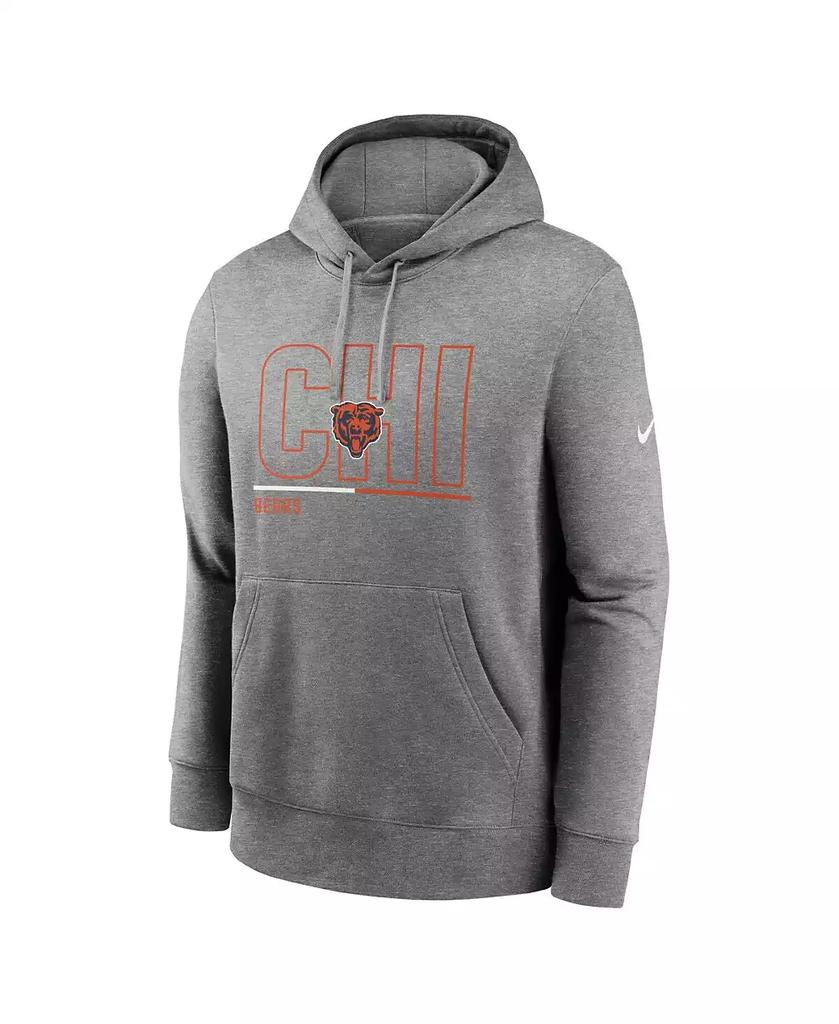 NIKE Men's Heathered Gray Chicago Bears City Code Club Fleece Pullover Hoodie