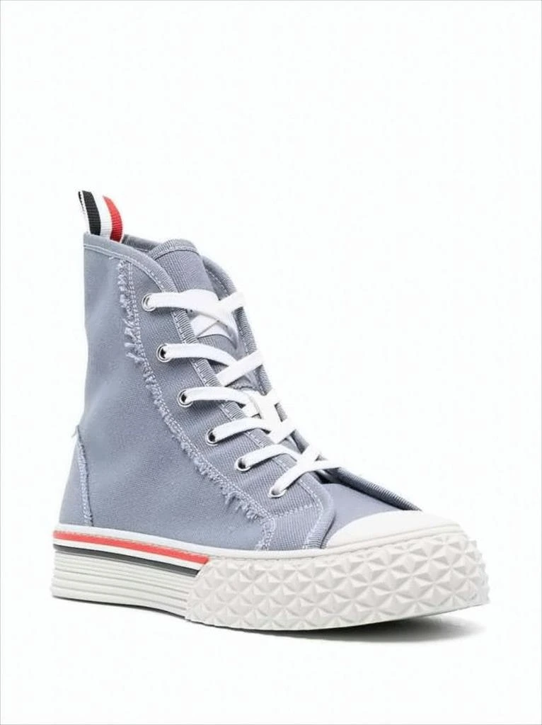 Thom Browne High-Top Sneakers with Textured Rubber Sole and Signature Stripes 2
