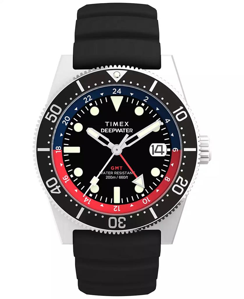 Timex Men's Analog Black Rubber Strap Watch, 41mm