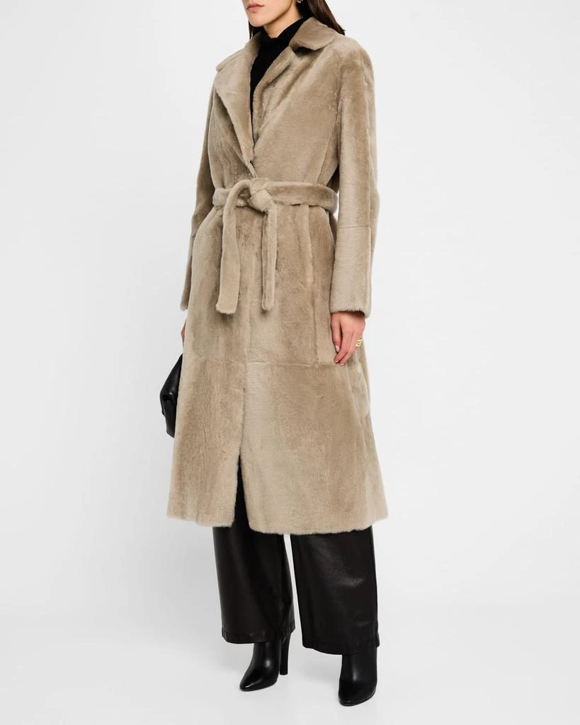 Yves Salomon Reversible Belted Shearling Coat 4