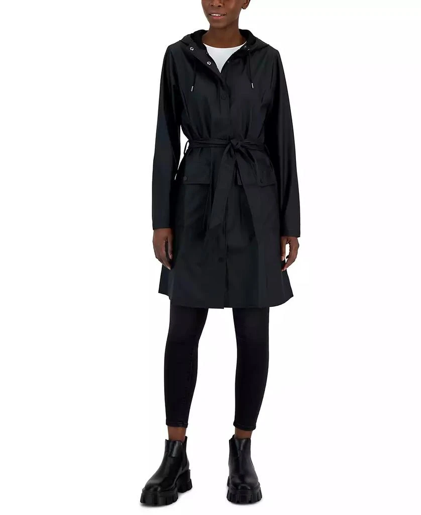 RAINS Women's Curve Hooded Belted Waterproof Raincoat 1