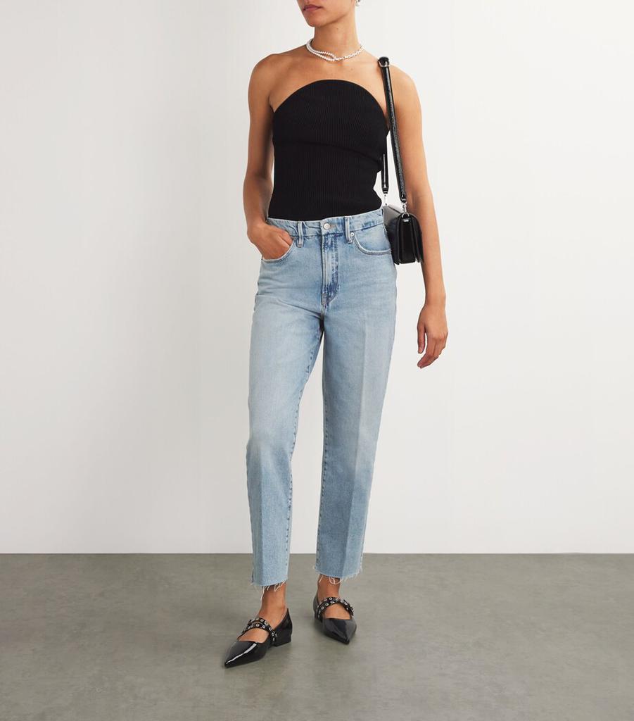 Good American Good Boy Straight Cropped Jeans