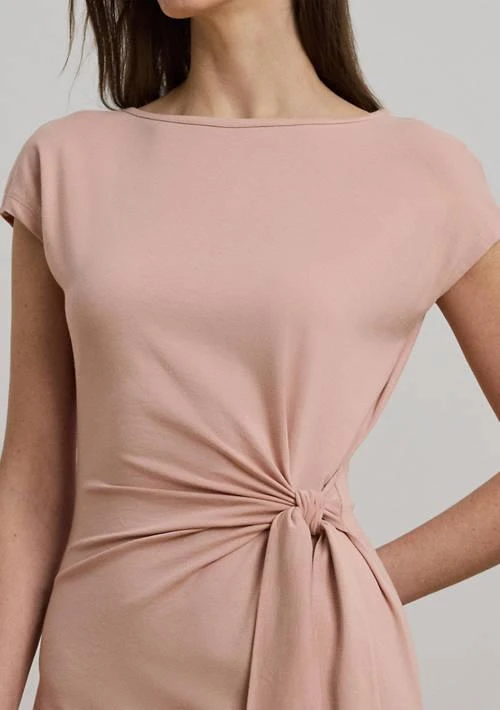 Ralph Lauren Ralph Lauren Tie Front Jersey Boat Neck Midi Dress 3