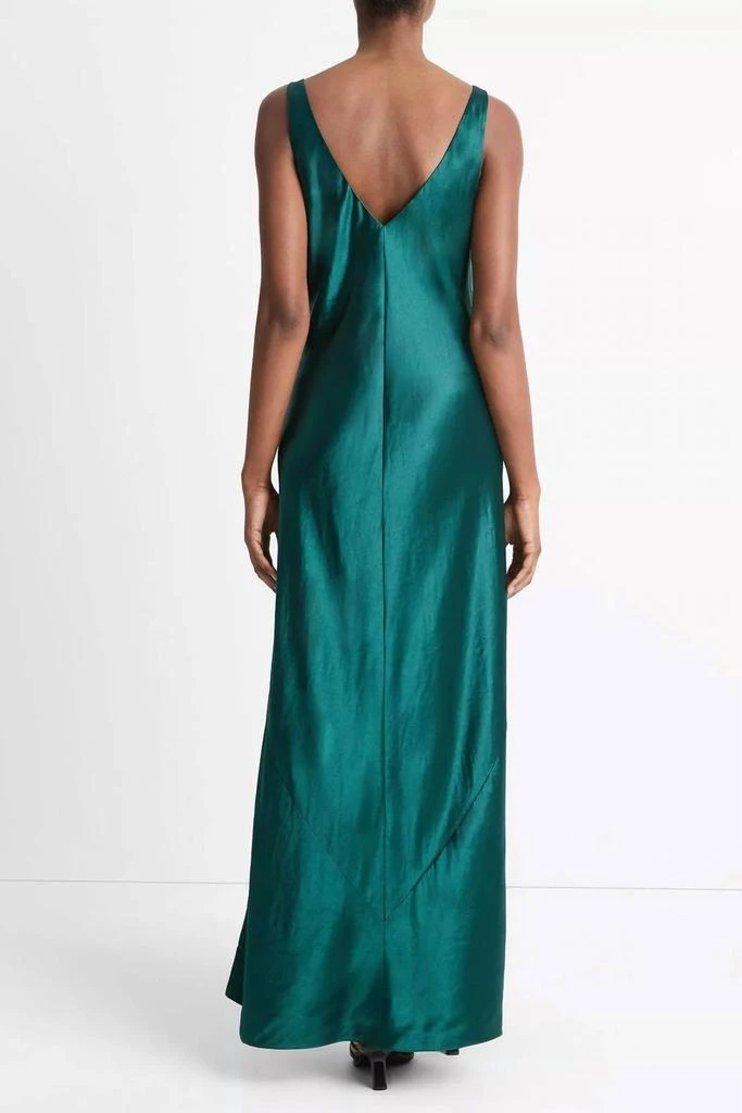 Vince V-Neck Maxi Slip Dress In Jade Lake 2