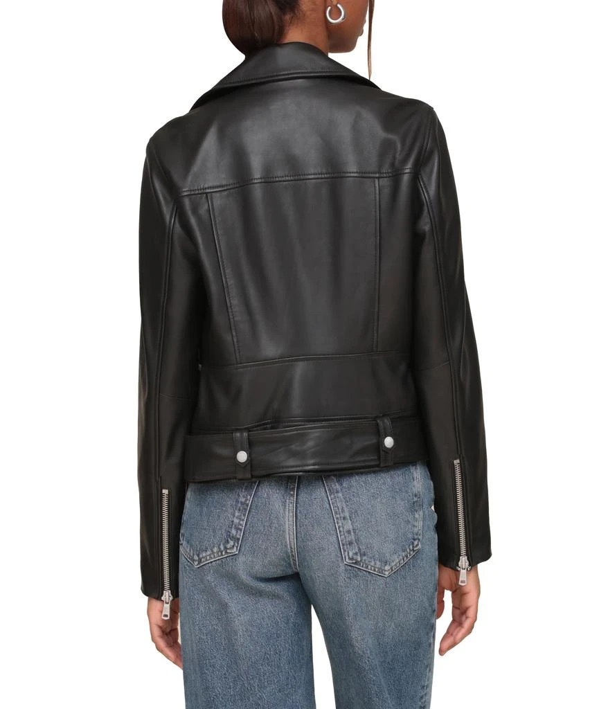 Avec Les Filles Genuine Leather Belted Biker Jacket 3