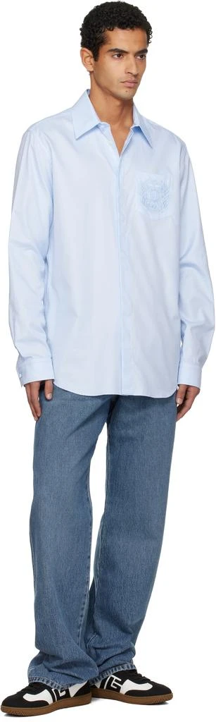 Balmain Blue 
Balmain
 Écusson Embroidered Cotton Shirt 4
