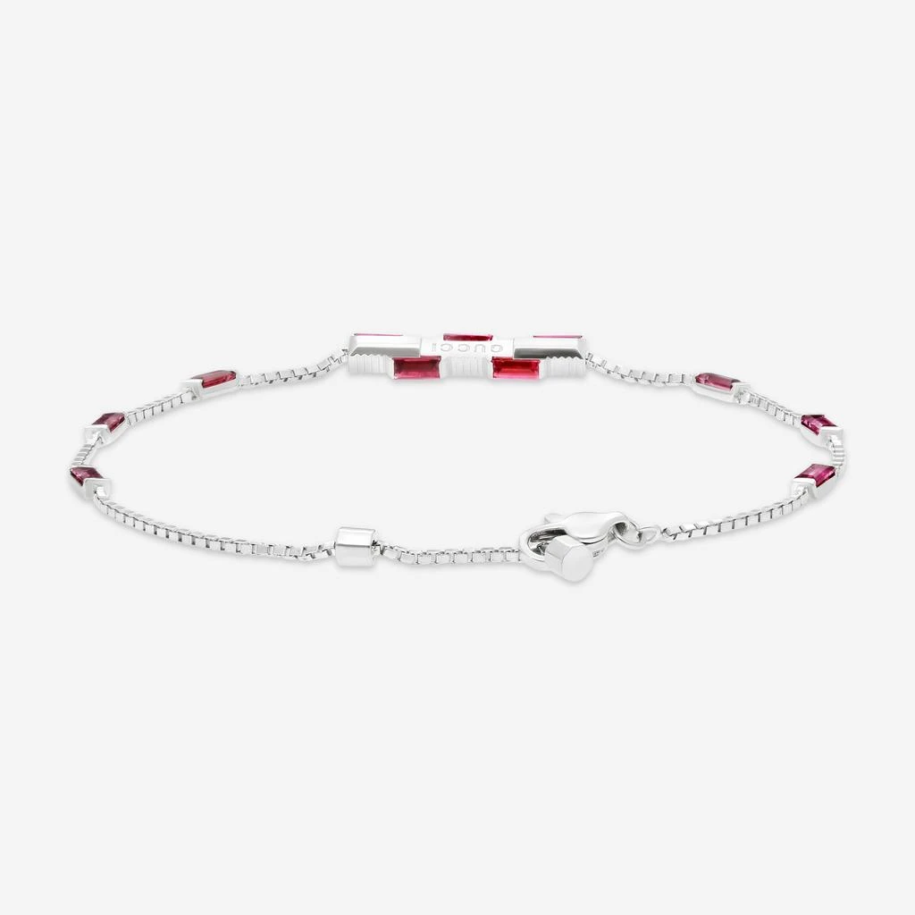 Gucci Gucci Link to Love 18K White Gold Rubellite Chain Bracelet YBA702395001016-copy 3