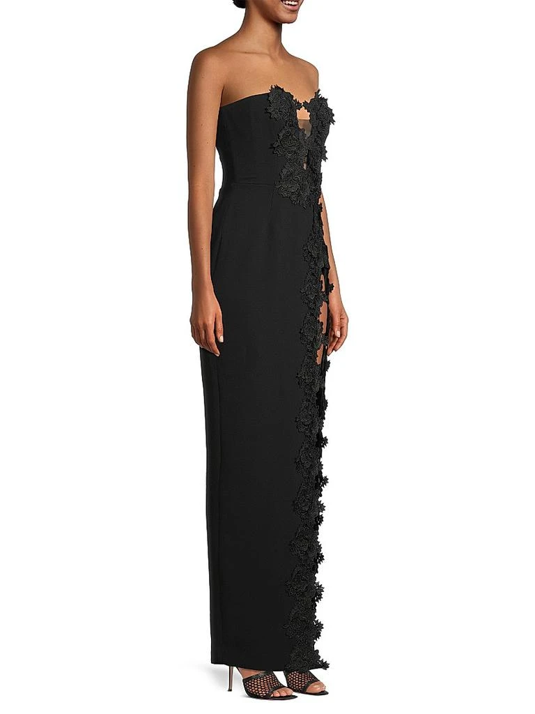 SAU LEE Florence Floral-Appliquéd Column Gown 4