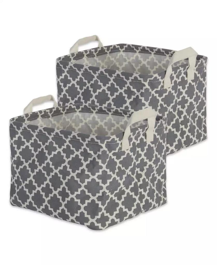 Design Imports Polyethylene Coated Cotton Polyester Laundry Bin Lattice Rectangle Extra Large Set of 2