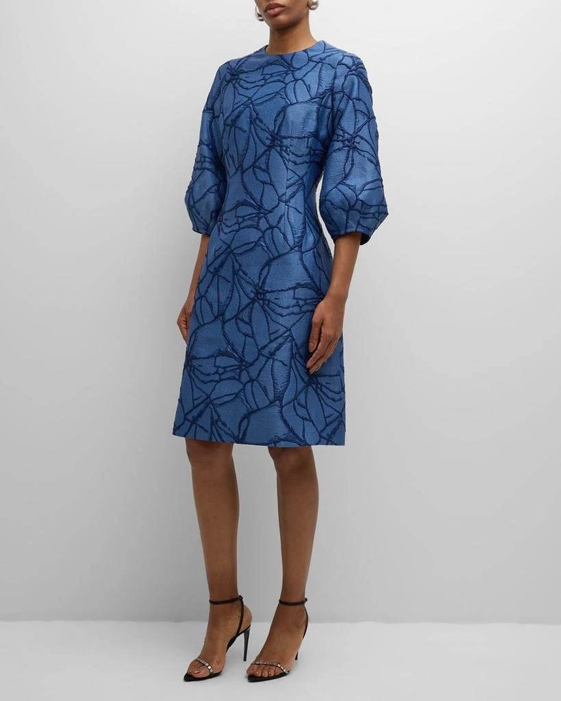 Balloon-Sleeve Jacquard Dress  On Sale Now with Up to 60% Off | Discover  Exclusive Deals & Savings at BeyondStyle  Authentic Teri Jon Women|dresses|women|women's  clothing with Limited-Time Discounts, Free Shipping, and