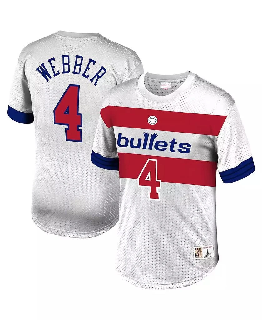 Mitchell & Ness Men's Chris Webber White Washington Bullets Mesh T-shirt 1