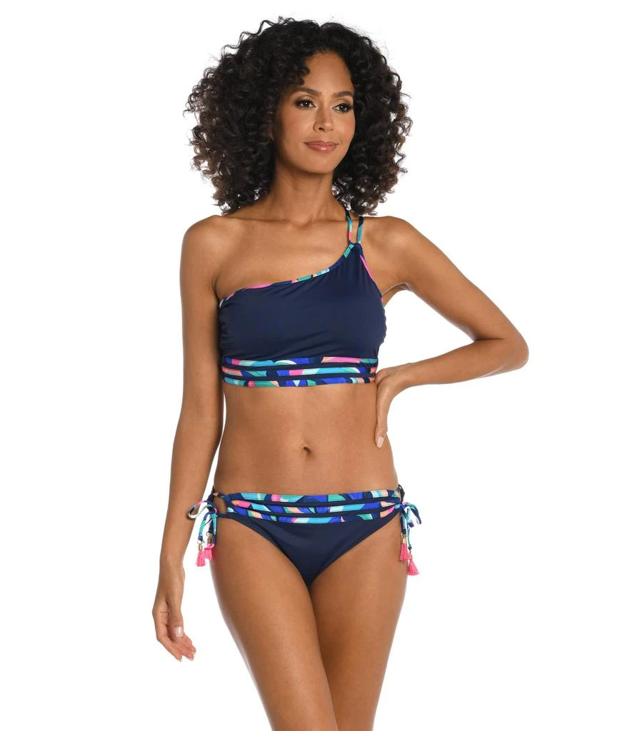 La Blanca Painted Leaves One Shoulder Bralette 1