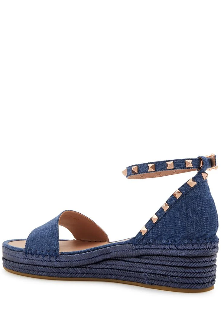 Valentino Rockstud 50 denim wedge espadrilles  2