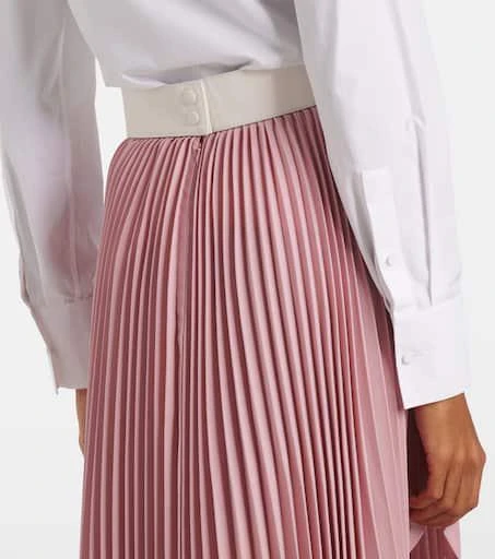 Stella McCartney Leather-trimmed plissé maxi skirt 6