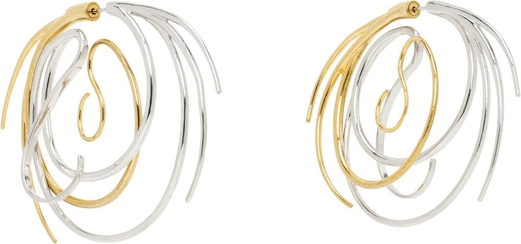 Panconesi Silver 
Gold Vortice Large Earrings 2
