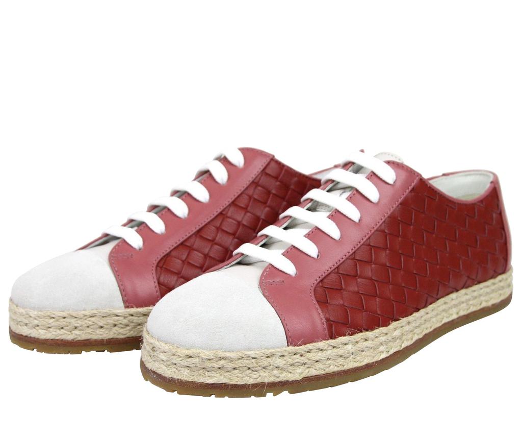 Bottega Veneta Bottega Veneta Women's Leather Woven Lace Ups Sneakers