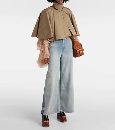 Chloé Cropped cotton gabardine cape 2