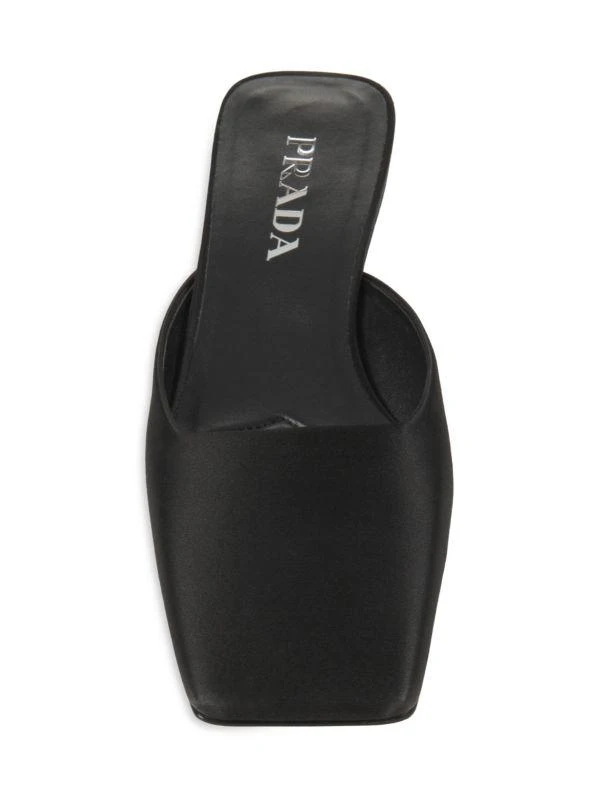 Prada 25MM Satin Square Toe Mules 5