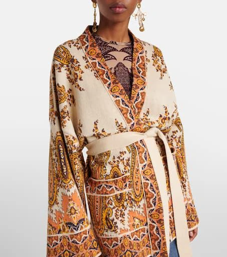 ETRO Jacquard cotton-blend wrap cardigan 6