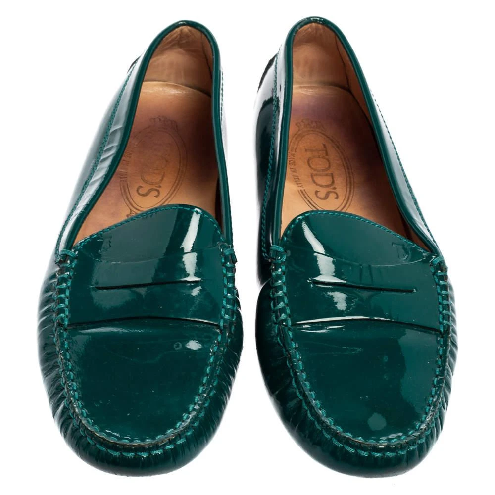 Tod's Tod's Green Patent Leather Gommini Penny Loafers Size 36 3